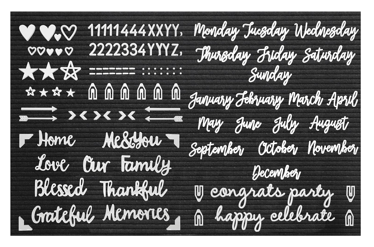 G GAMIT Felt Letter Board Letters Set, Letter Sign Symbol Numbers and Cursive Week and Month Only