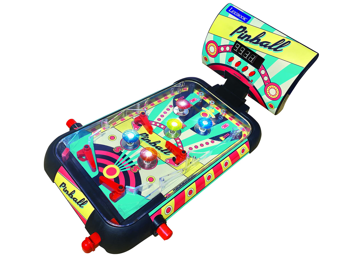 LEXiBOOK Table Electronic Pinball, Action and Reflex Game for Children and Family, LCD Screen, Light and Sound Effects, JG610