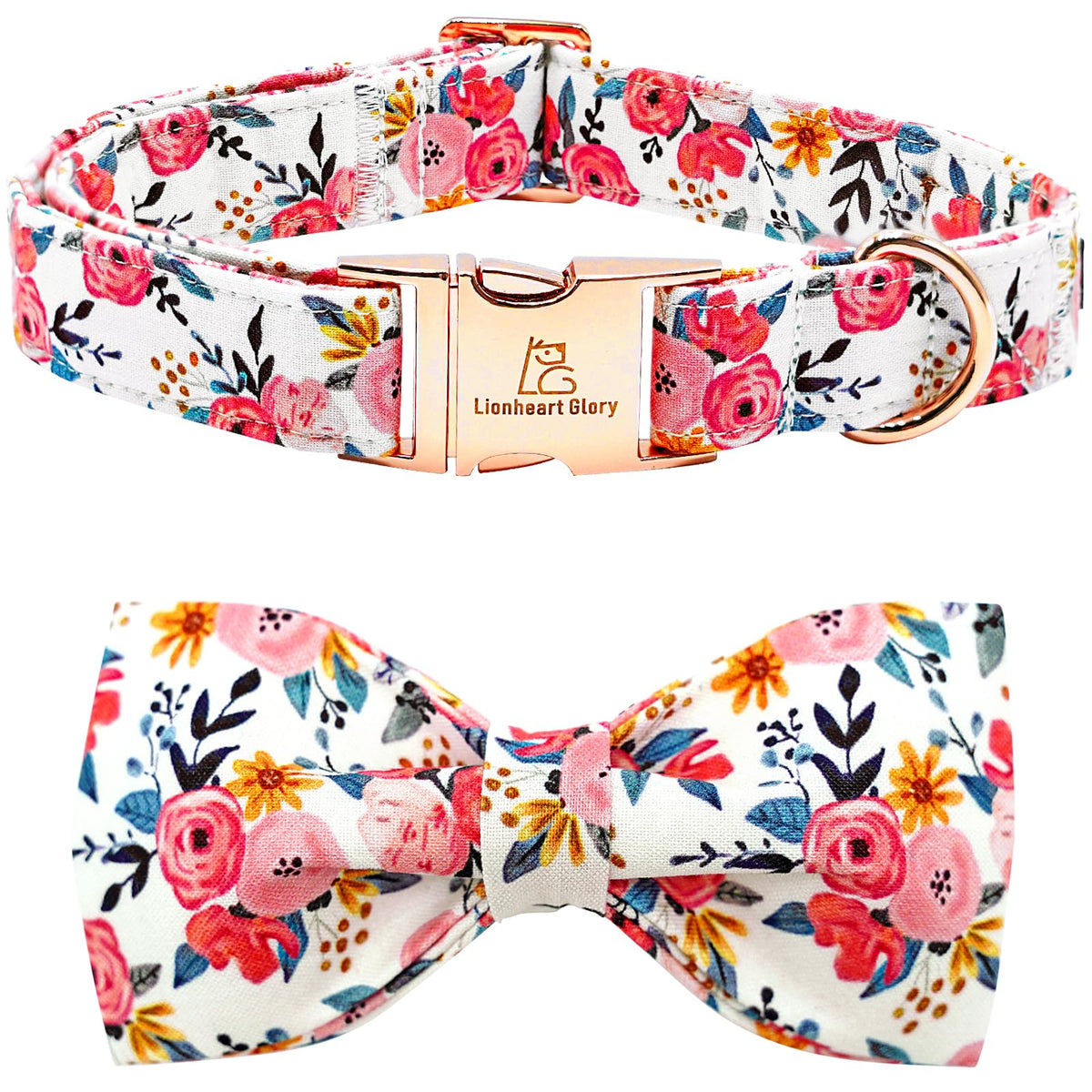 Lionheart Glory St. Patrick's Day Dog Collar, Dog Collar with Flower, Cute Floral Pattern Pet Collars Adjustable Pet Collars for Large Dogs