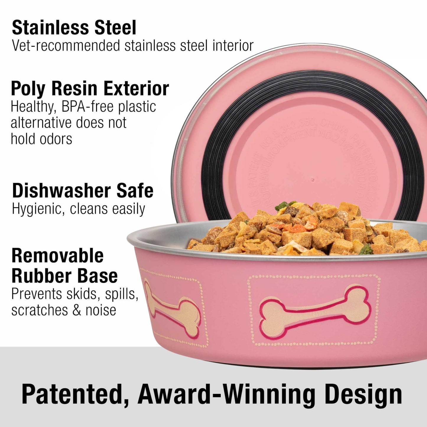 Loving Pets Coastal Bella Bowl for Dogs, Medium, Pink