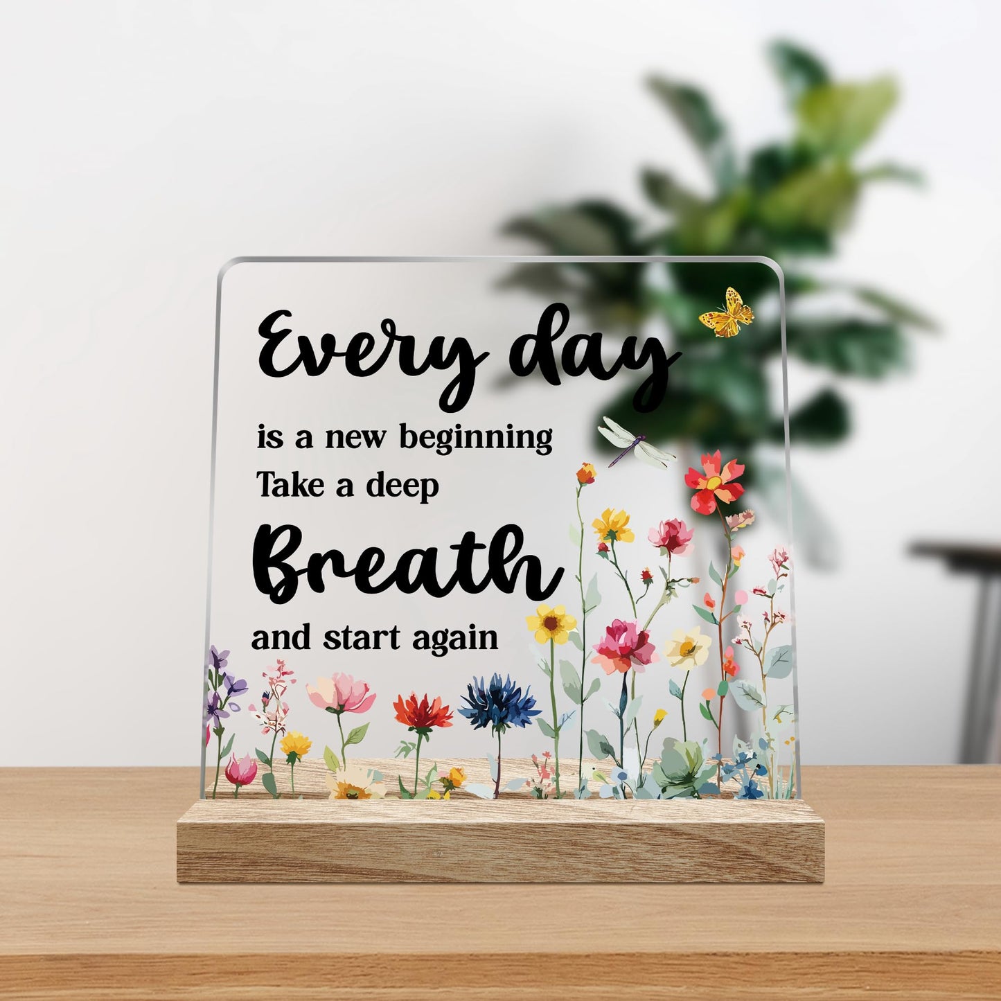 Inspirational Office Desk Decor Gifts for Women, Every day is a New Beginning Motivational Decoration for Home