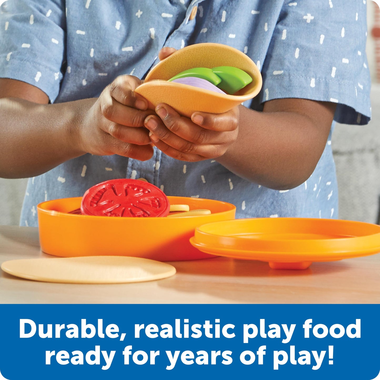 Learning Resources New Sprouts Taco Night - Pretend Play Food for Toddlers, Montessori Toys, Imaginative & Social Skills, Play Food Kitchen, Grocery Store Accessories, Gifts for Boys and Girls