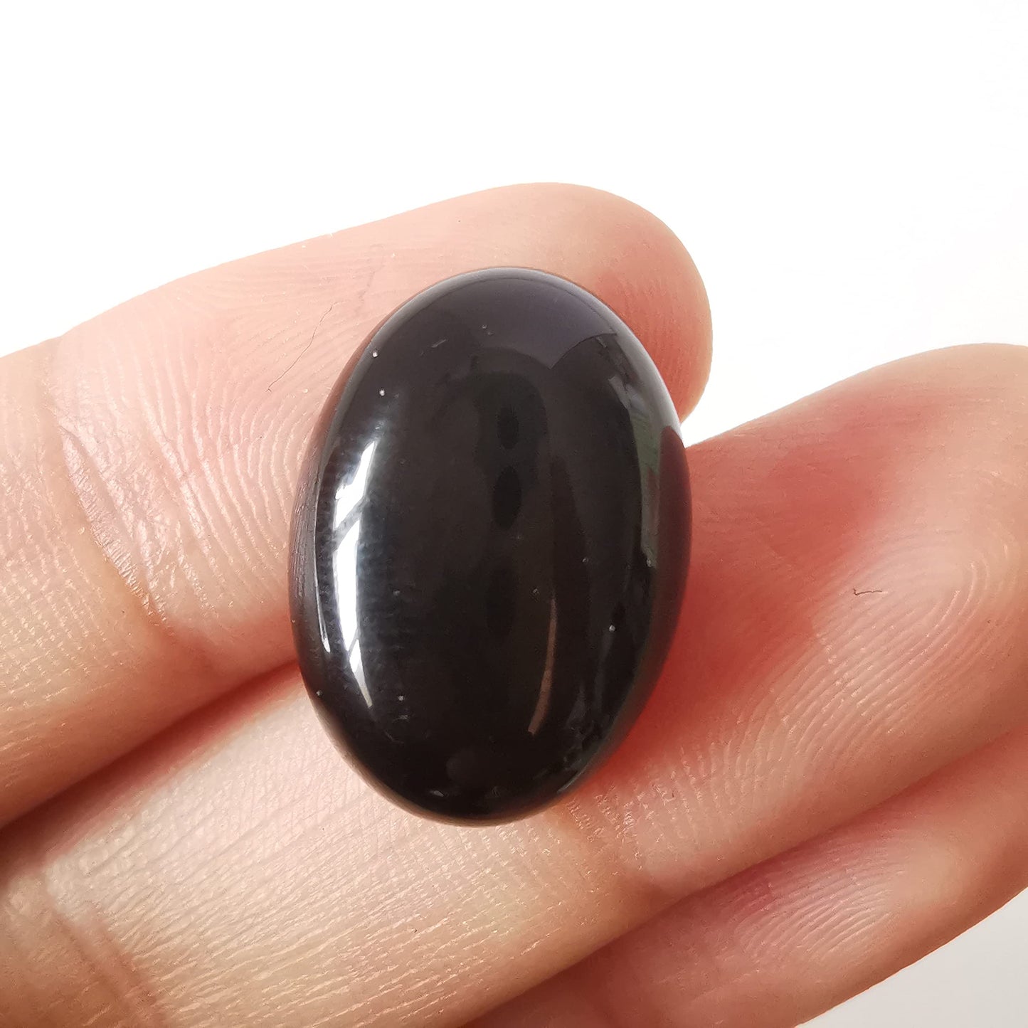 Loveliome 18x13mm Oval Cabochons Flatback Crystal Stone Gemstones Beads for Jewelry Making DIY Pack of 10, Black Obsidian