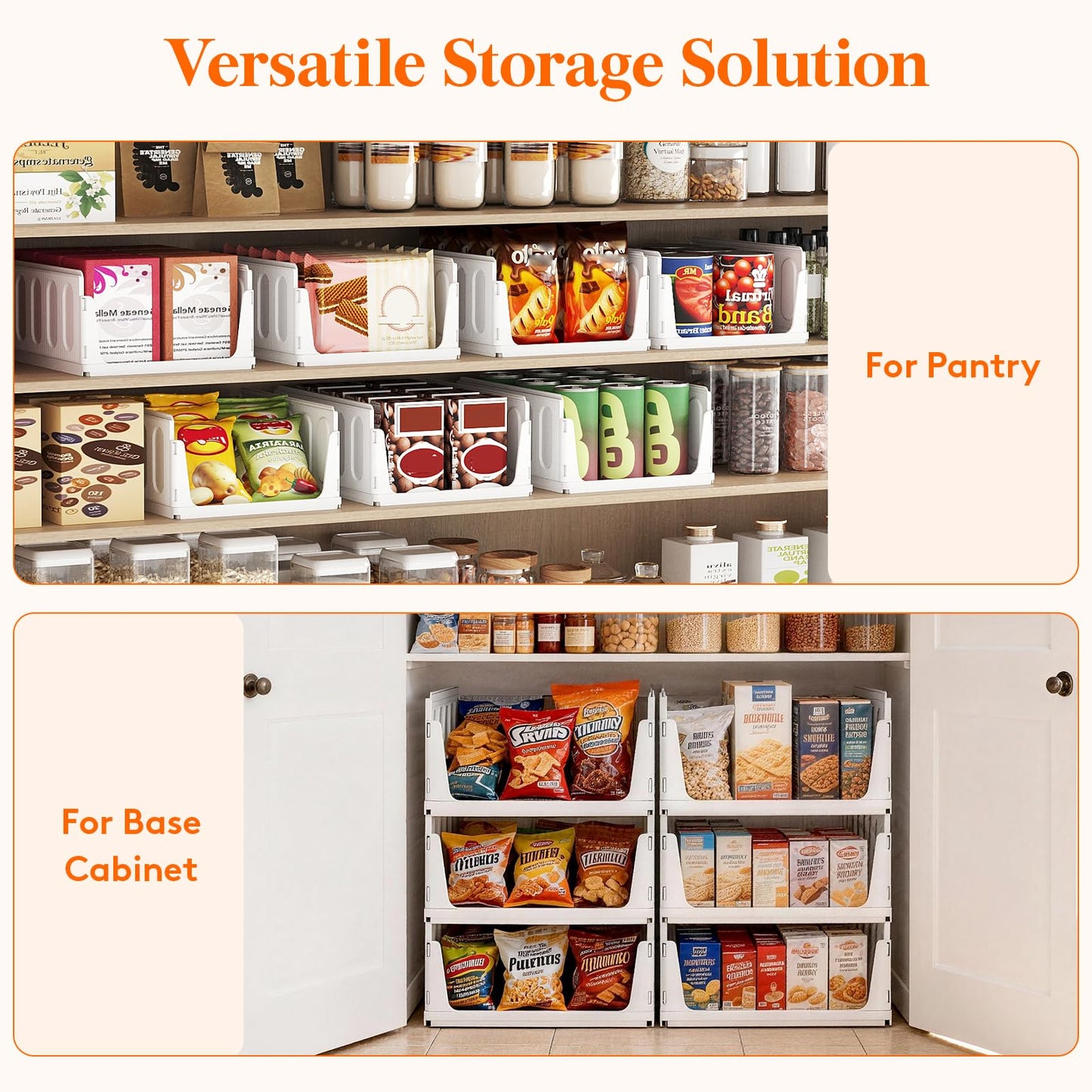 Lifewit 6 Pack Stackable Closet Organizers and Storage Basket for Clothes, Plastic Sweater Storage Bins for Wardrobe, Multifunctional Mounted Closet Systems for RV, Bathroom, Dorm, 32 cm/12.6 inch(L)