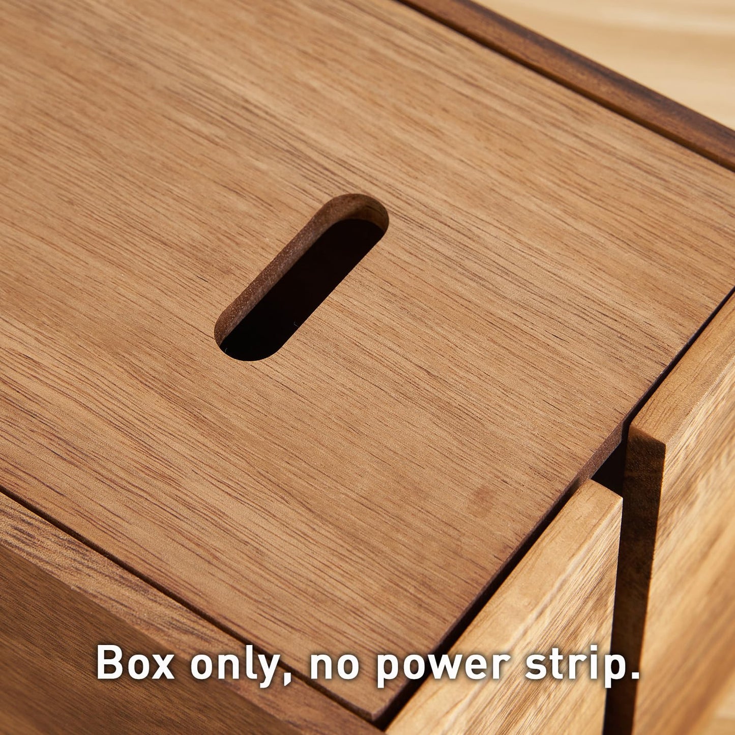 LiTY Acacia Wood Cable Management Box, Wooden Cord Hider & Organizer for Power Strip, Electrical Hiding, TV Wires, Desk & Floor Cables - Office Under Desk Cable Storage Box for Wire