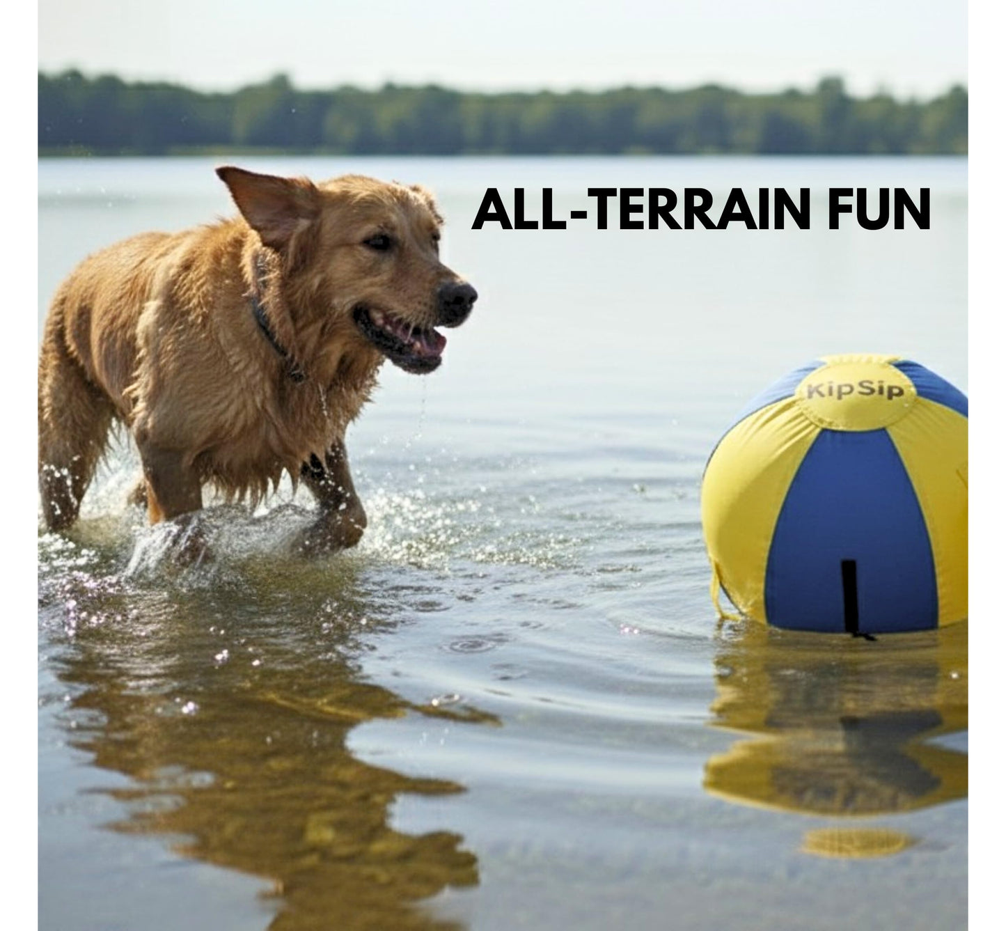 KipSip Herding Ball for Dogs – 18” Dog Training Ball with Handles for Medium & Large Breeds – Non-Chew Interactive Toy for Aussies, Heelers & Collies – Outdoor Exercise & Mental Stimulation Toy
