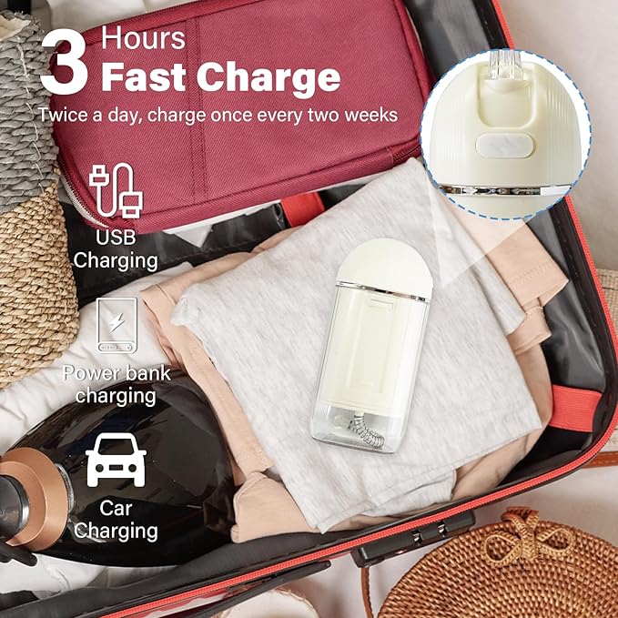 Portable Water Flosser for Teeth,Cordless & Portable Collapsible Oral Irrigator Water Teeth Cleaner Pick for Braces Dental Hygiene, 3 Modes & IPX7 Waterproof Rechargeable Water Flosser Dental Pick