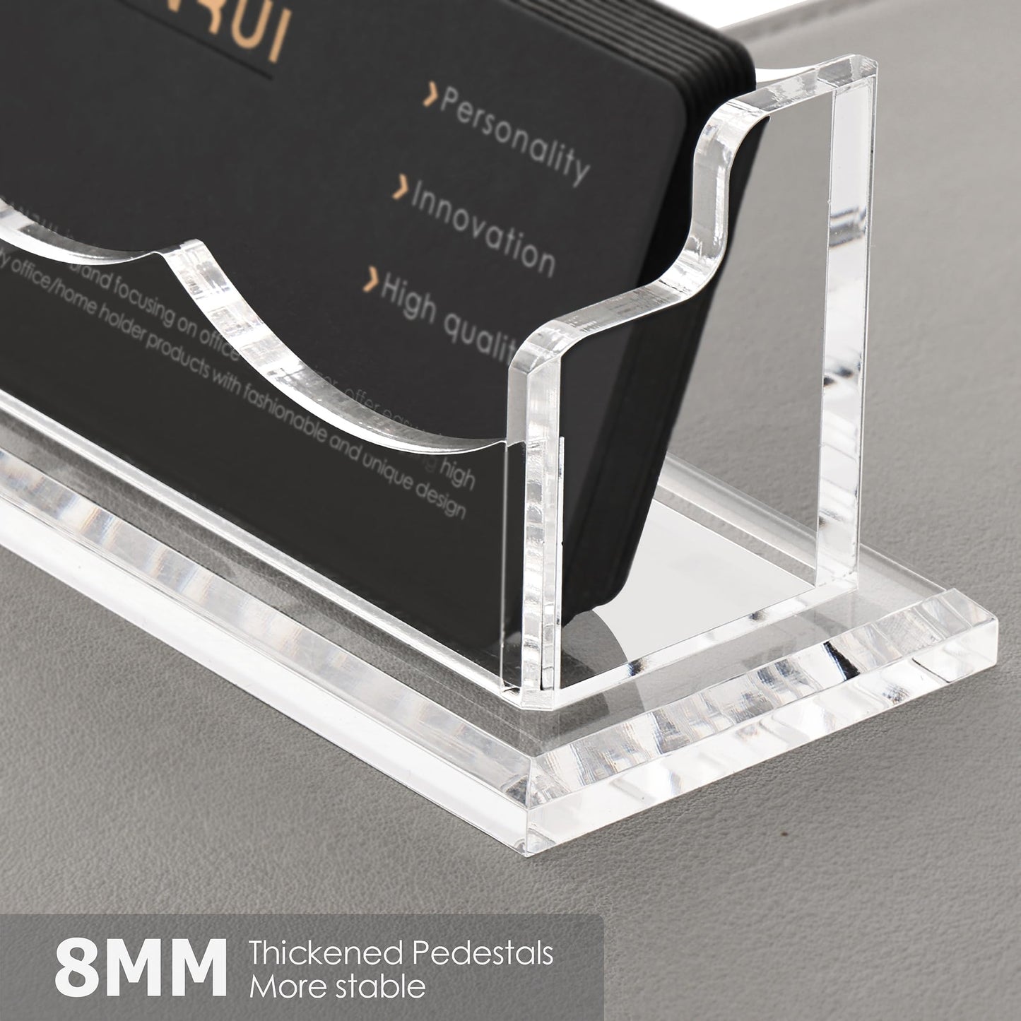 SANRUI Acrylic Business Card Holder for Desk,Clear Horizontal Name Card Stand for Women and Men, Desktop Organizer Display for Office Home Exhibition - 2 Pack 120 Card Capacity