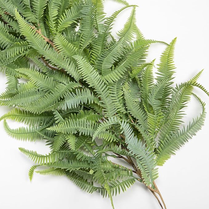Briful 5ft Long Greenery Garland Boston Fern Floral Garland for Door Mantle Decorations, Lush Realistic Spring Summer Artificial Garland for Home Farmhouse Indoor Decor