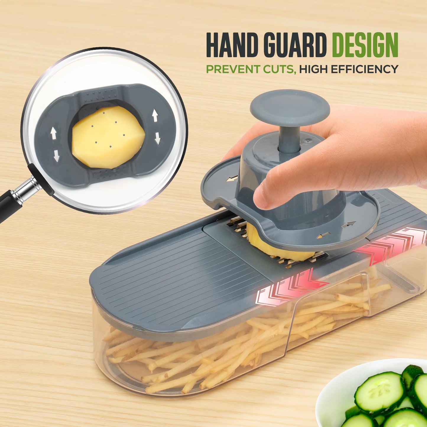 Vacream Heavy Duty 6-in-1 Vegetable Chopper & Mandoline Slicer | 6-Blade Onion Dicer Cutter with Storage Container | Kitchen Prep Tool for Meal Planning & Cooking