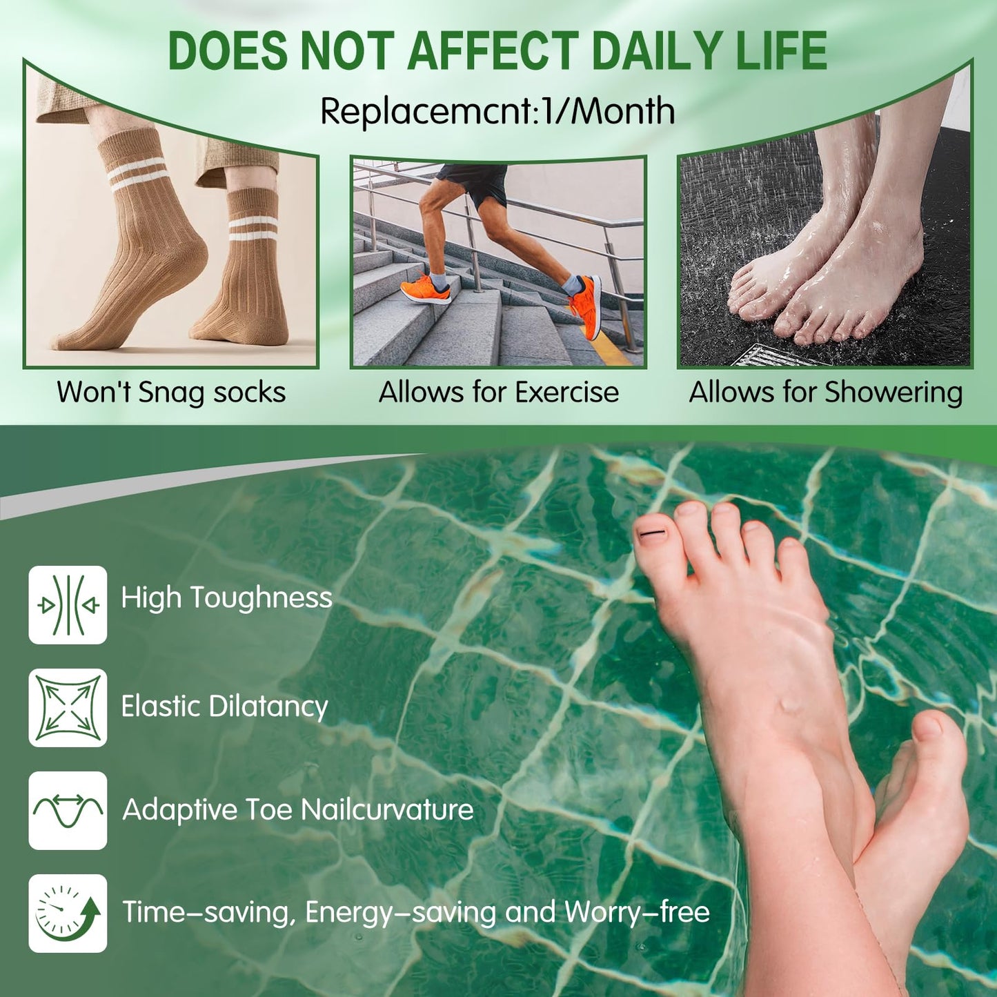 Titanium Alloy Ingrown Toenail Corrector, Professional Home Care In grown Removal Kit for Curved Repair and Ingrown Toenail Corrector,10Pcs Toe Nail Correction Strips,Stop Nail Biting Quick Relief