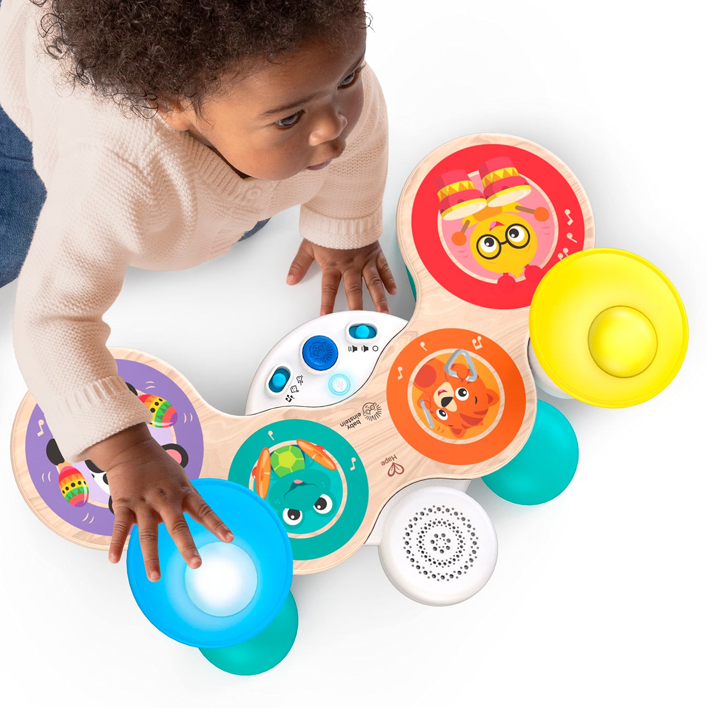 Baby Einstein Together in Tune Drums Safe Wireless Wooden Musical Toddler Toy, Magic Touch Collection, Age 12 Months+