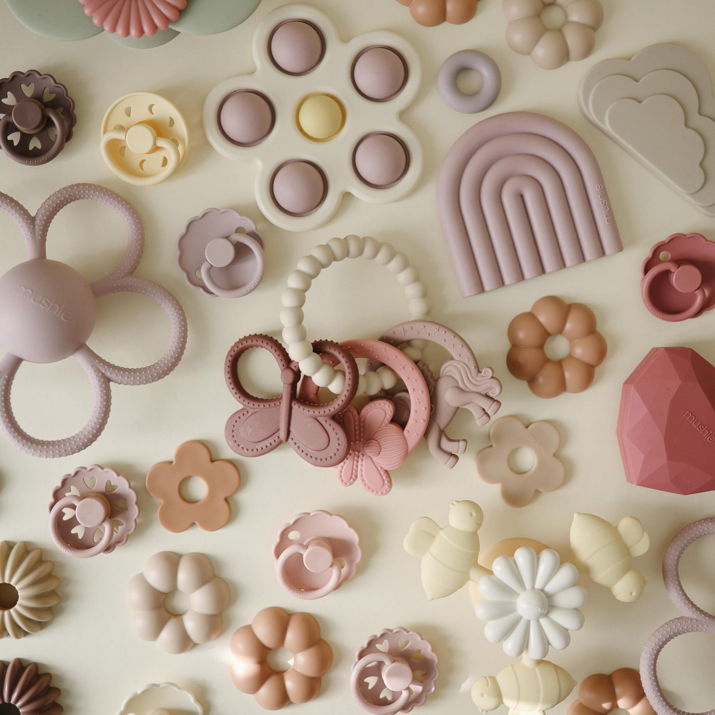mushie Silicone Fairy Teething Ring Toy