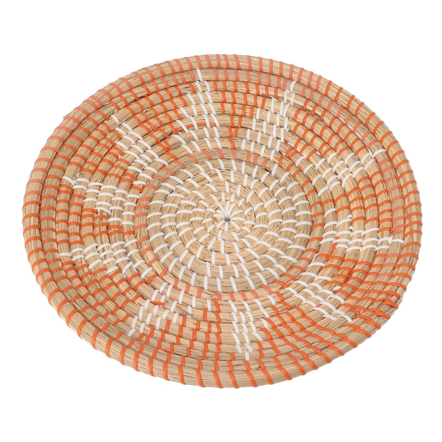 Lybunair Round Grass Wall Ornaments 35cm Diameter Handwoven Hanging Baskets for Living Room and Kitchen (Style One)