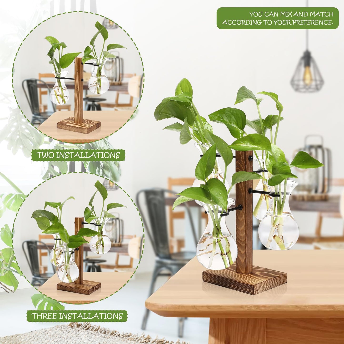 Plants Propagation Stations Bulb Glass Propagation Birthday Gift for Women Garden Plant Lovers - 4 Bulb