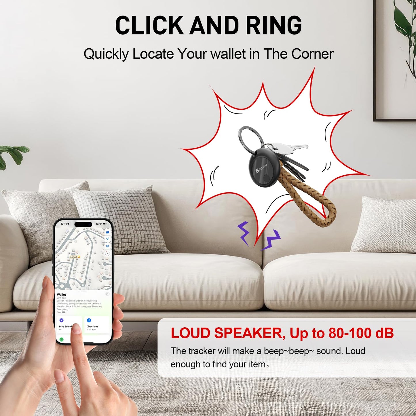 2026 [Apple MFi Certified] (iOS Only) Bluetooth Tracker Smart Finder for Apple Find My iPhone Keys Finder GPS Tracker, 5-10 Years Staying Power, Keys Finder and Item Locator for Wallet, Bags, Passport