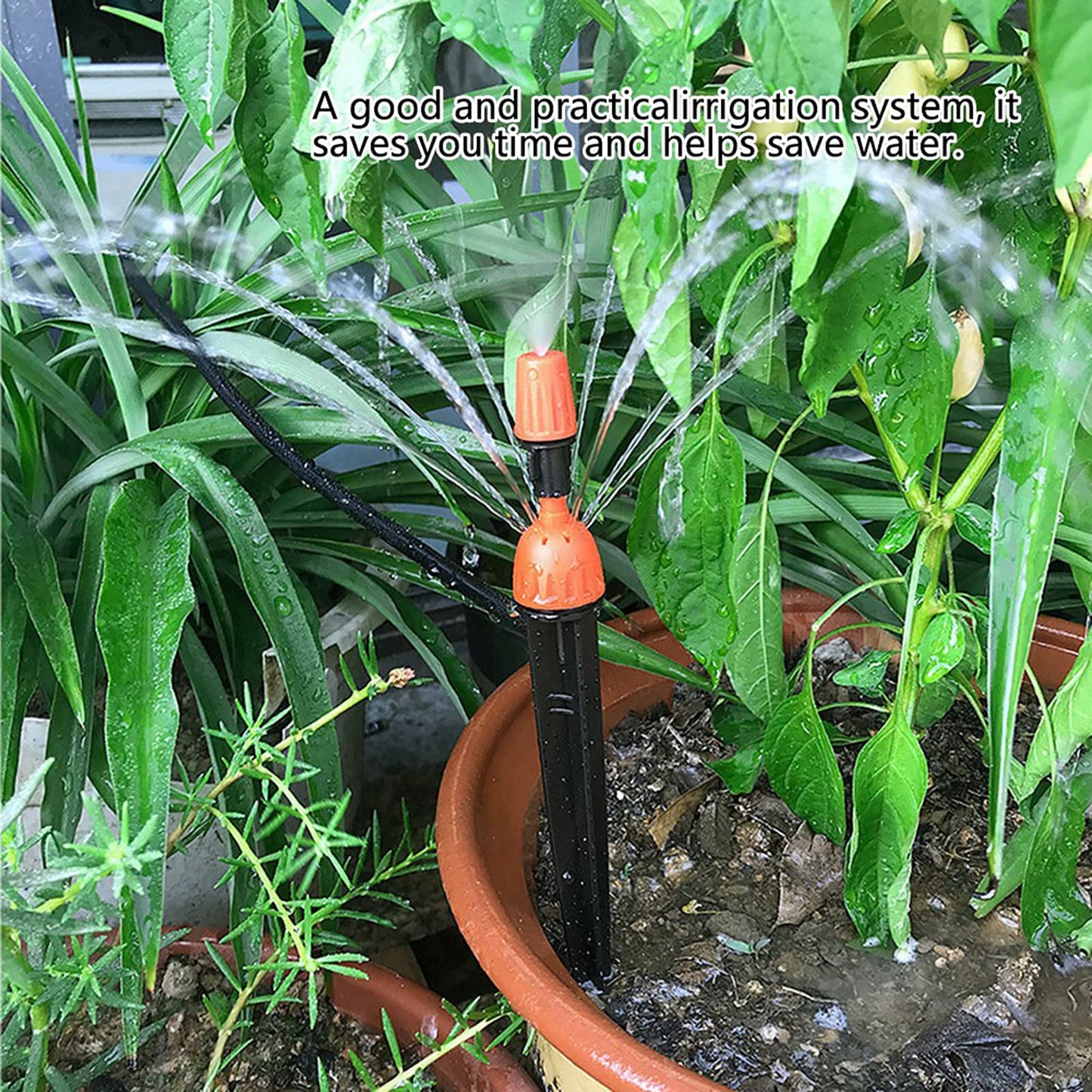 Automatic Plant Watering Systemswith 15m Drip Hose and Atomizing Nozzles for Efficient Home Gardening