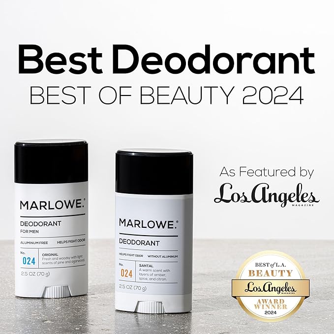 No. 024 Mens Deodorant 2.5 oz, Natural Deodorant for Men, Aluminum Free Stick, Made with Coconut Oil, Shea Butter & Jojoba, Only No-Nonsense Ingredients, Fresh & Woodsy Scent