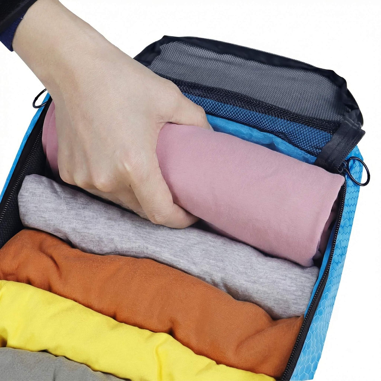4-PACK Blue Organizer Cubes - Pack Luggage, Suitcase and Carry On Cubes