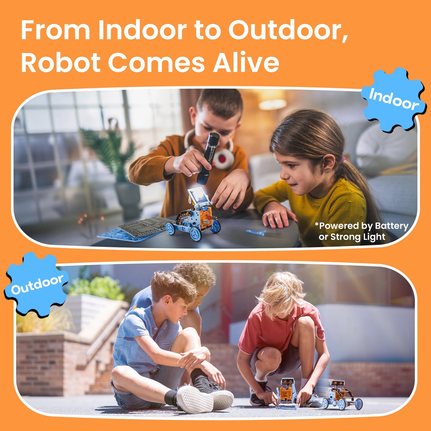 Sillbird Solar Building Robot Kit STEM Gift for Boys Aged 8-13, DIY Science Educational Toys for Kids Teens Birthday, 12-in-1 Solar or Battery Powered Robotic Set with 196 Pieces