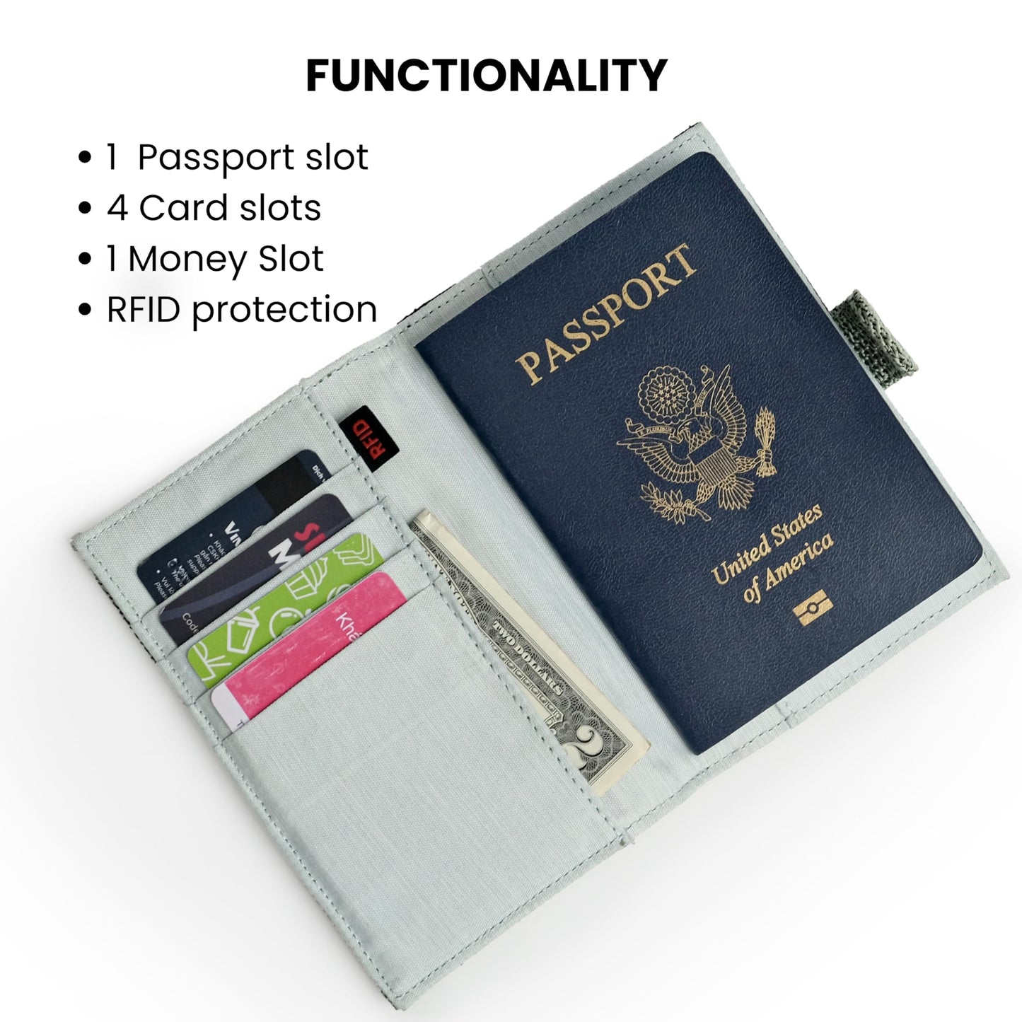 Sherpani Vienna, RFID Blocking Passport Holder, Travel Passport Cover Wallet, Travel Documents Organizer Protector for Women, Travel Gift (Granite Signature)