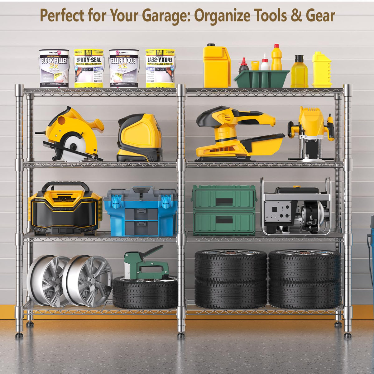 60" W Metal Storage Rack Loads 1200LBS