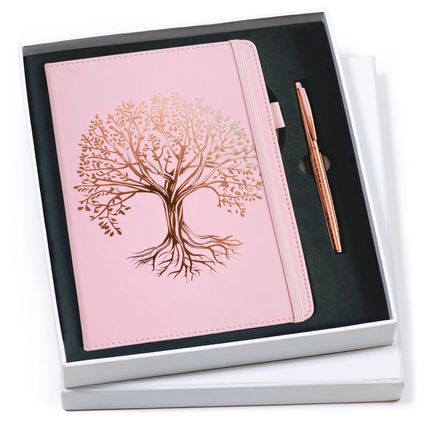 Veway Luxury Journal and Pen Set for Women - A5 Vegan Leather Notebook with Pen - 224 Lined Pages, Index & Gift-Ready Packaging (Eternal Tree of Life)