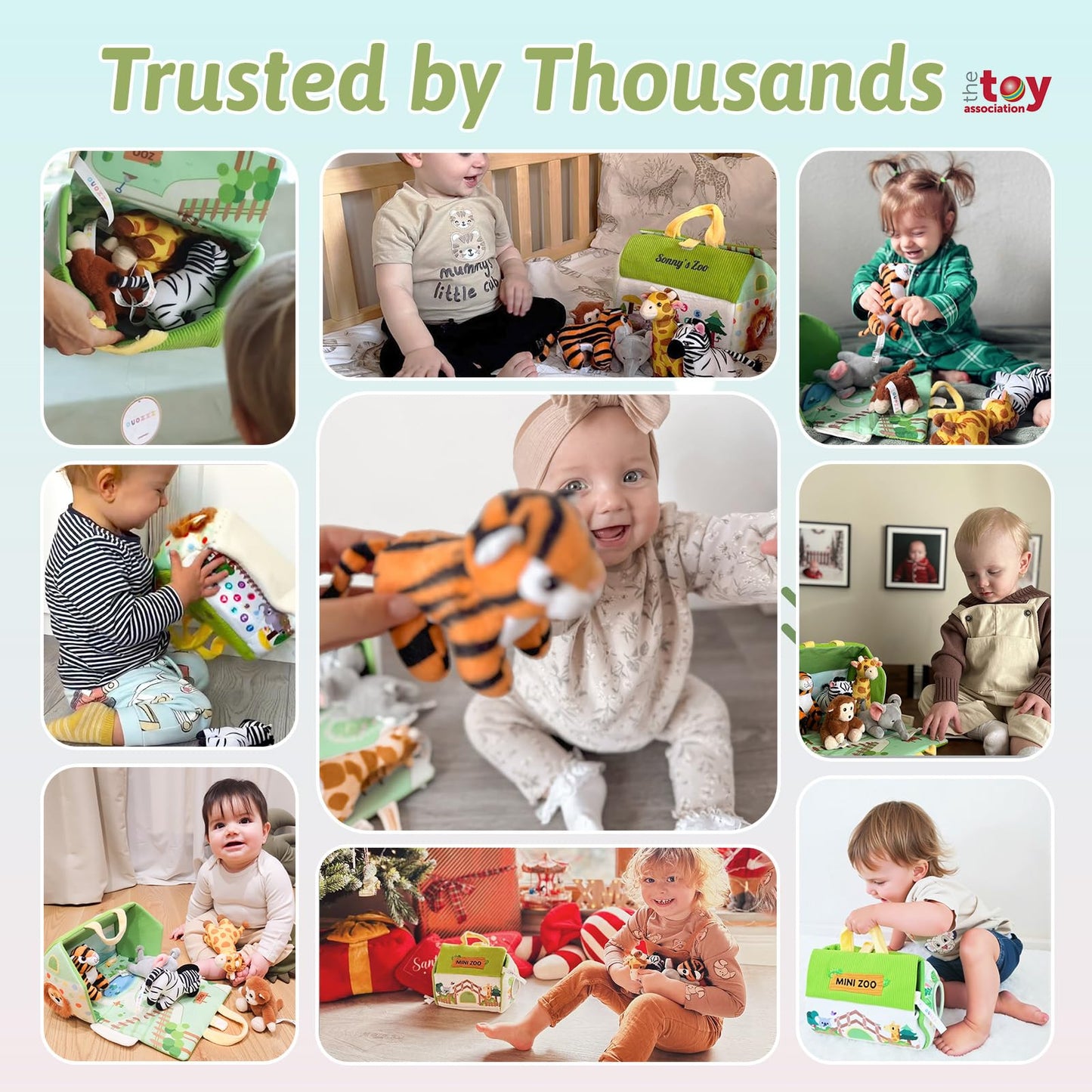 OUOZZZ 1 2 3 Year Old Toys - Mini Zoo Stuffed Animals Set – Interactive Plush Toys for Babies & Toddlers, Travel-Friendly & Huggable, Portable Gift, Safe & Washable 9.8"