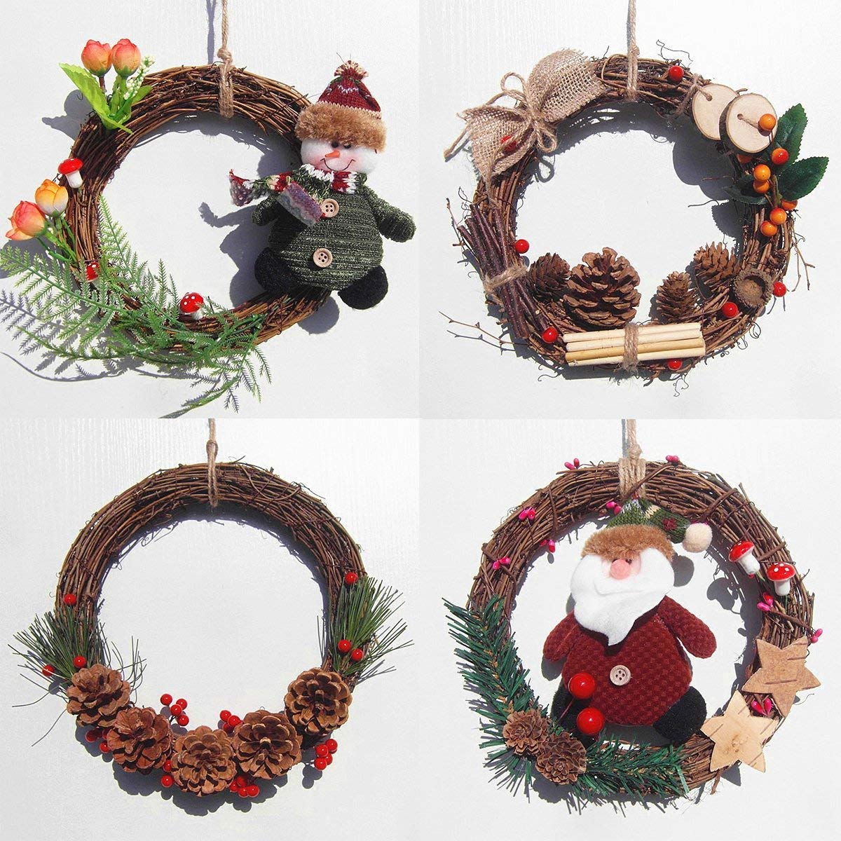 Natural Grapevine Wreath Ring - DIY Craft Vines Base Roll for Rustic Summer Fall Christmas Wreath Door Garland Home Wedding Party Decor Gift Hanging Decor Supplies, 12inch