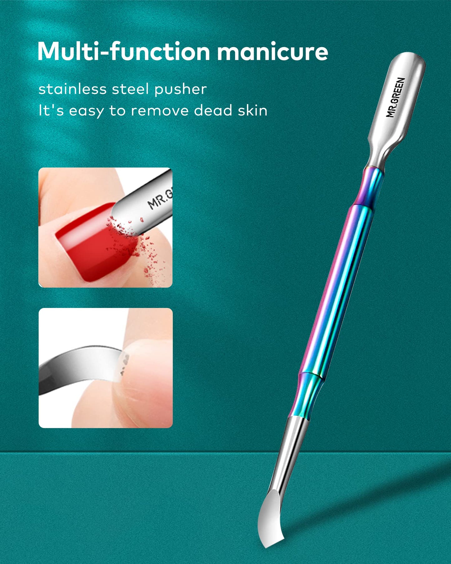 Cuticle Trimmer with Cuticle Pusher,Cuticle Nipper Professional Stainless Steel Cuticle Cutter,Sharp Durable Pedicure Manicure Tools for Fingernails and Toenails