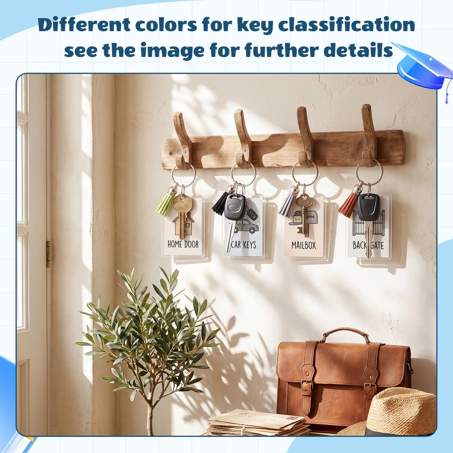 Chuangdi 25 Pack Large Acrylic Photo Keychains with Tassels 3x2.2 inch Custom Picture Frame Keyring for DIY Making Supplies