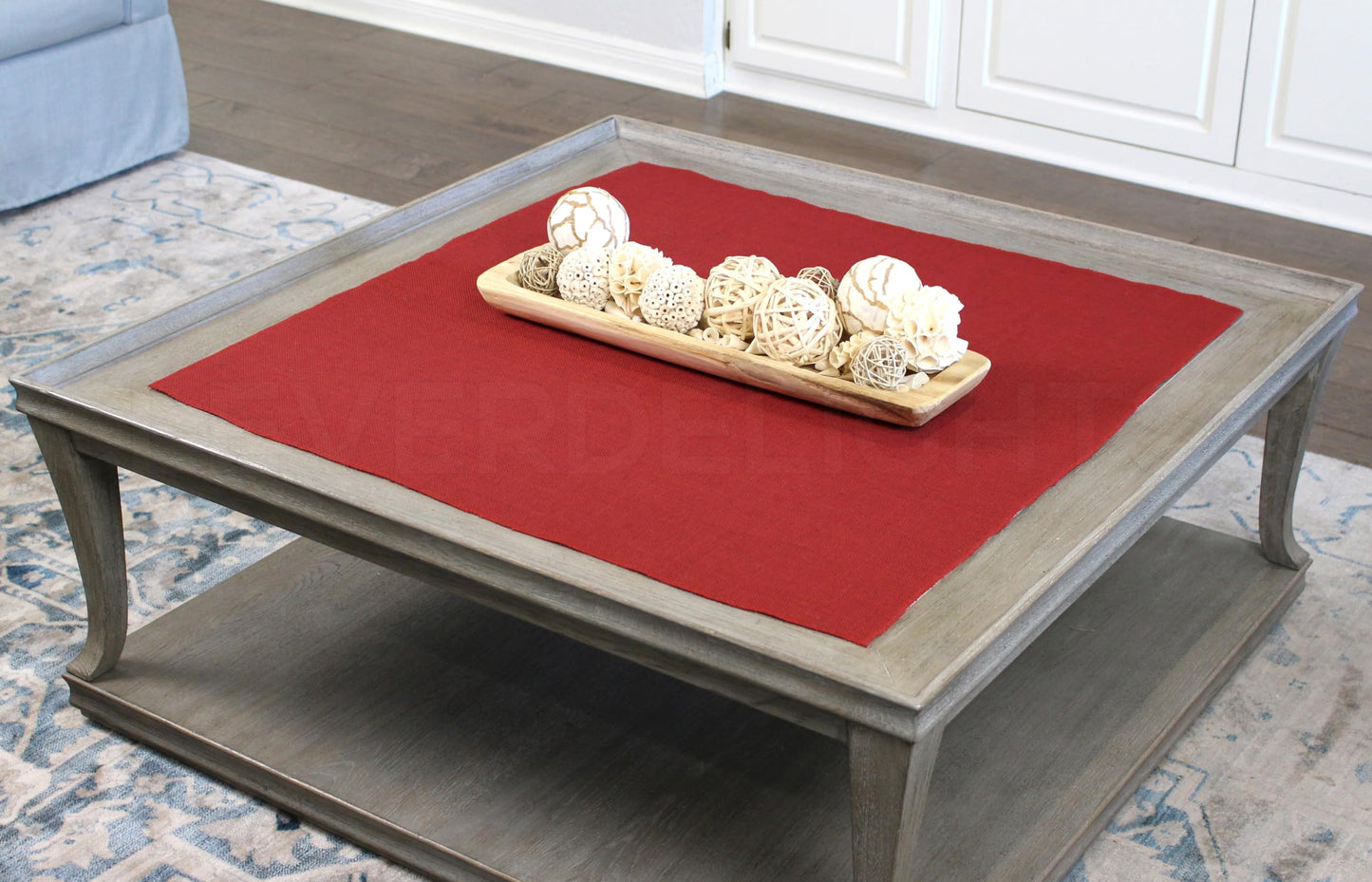 CleverDelights 36 Inch Red Burlap Squares - 4 Pack - 100% Jute Burlap Fabric - Finished Edges - 36" x 36"