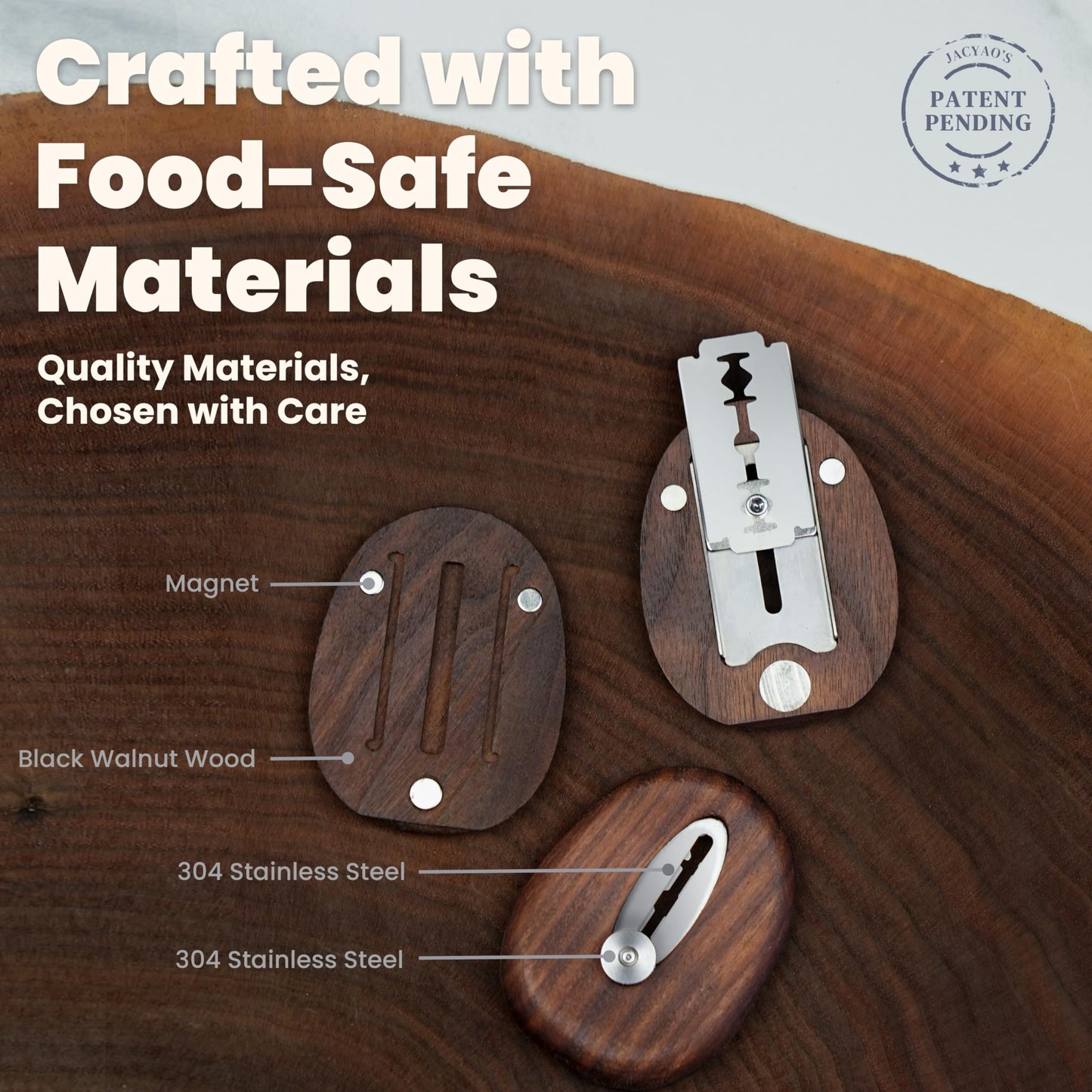JACYAO'S Extractable & Magnetic Bread Lame, Safe Telescopic Sourdough Scoring Tool Crafted From Black Walnut Wood and 304 Stainless Steel, Bread Scoring Tool with 11 Razor Blades & Friendly Guide