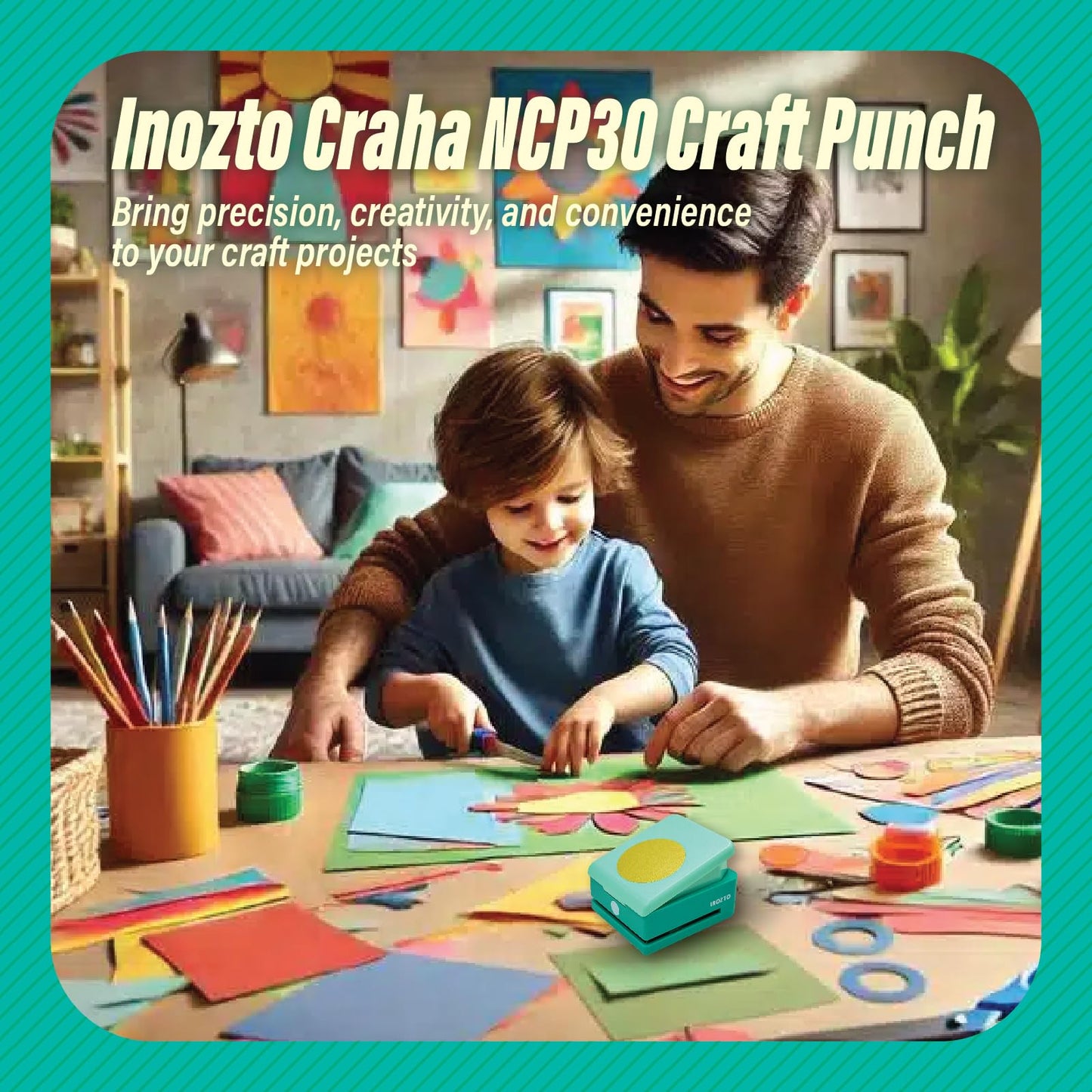 Creative Effort-Saving Kids' Educational Square - Shaped Paper Puncher - 2 inch, Kid-Safe for Art Projects & Home Decoration