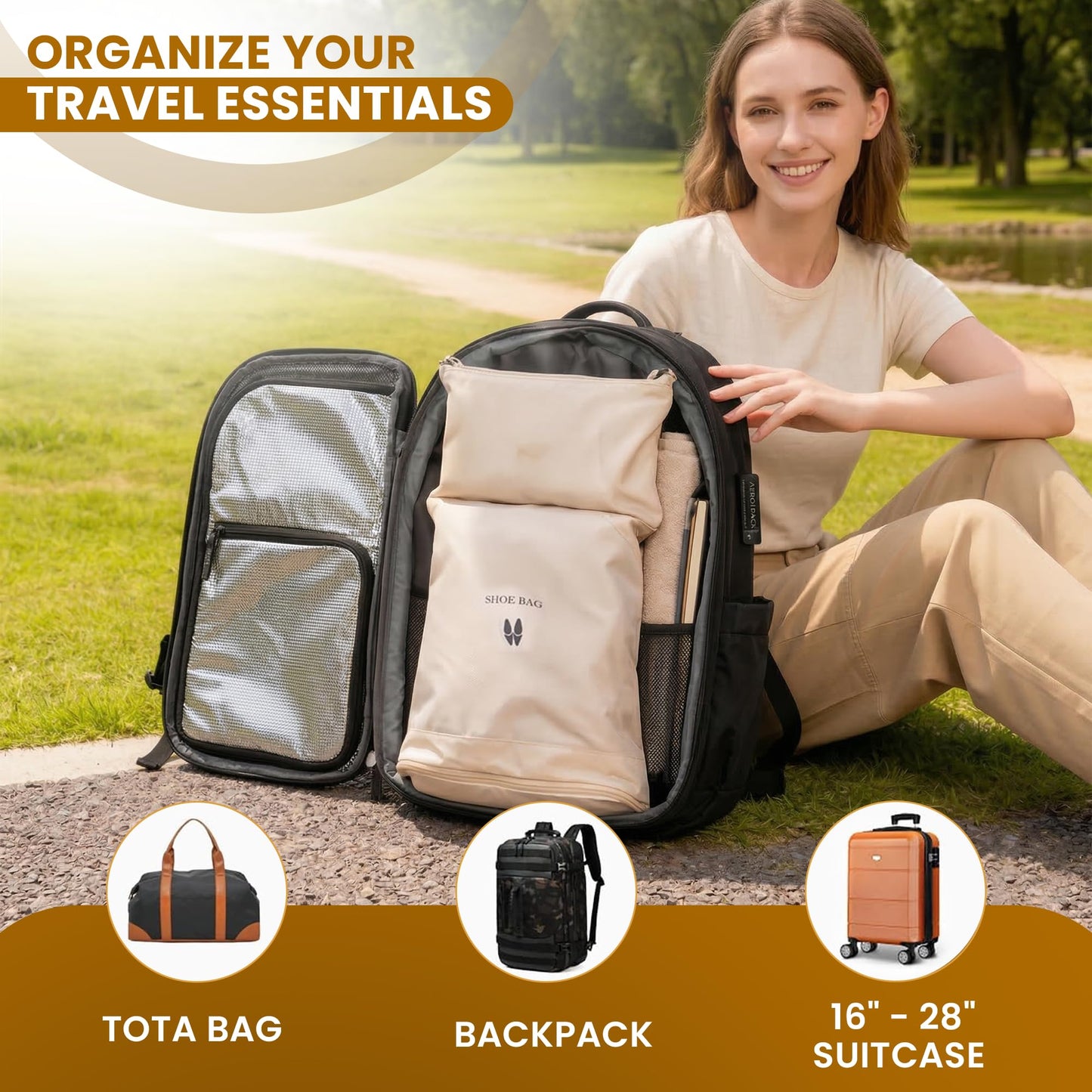 Packing Cubes for Travel – 6 Set Lightweight Luggage Organizer Bags for Suitcase, Carry-On & Backpack, Durable Packing Cubes for Trips, Storage & Organization