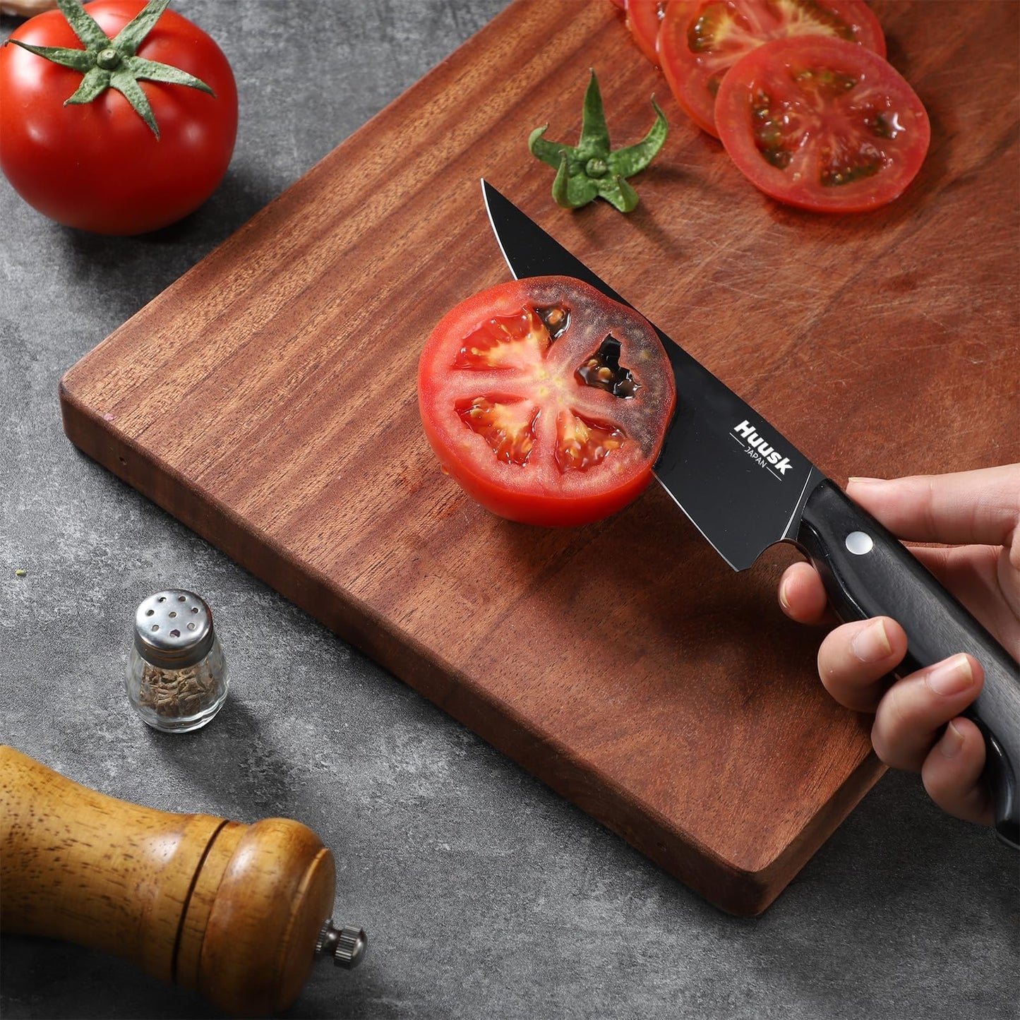 Huusk 8" Chef Knife with 5.7" Japanese Kitchen Utility Knife