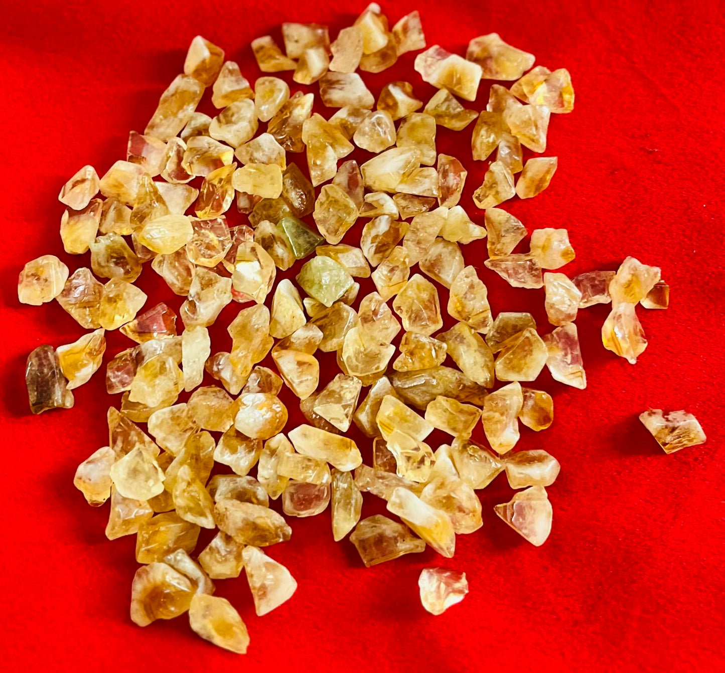 Indian Consigners Natural Crushed Polished Tumbled Gem Stone Chips, Decoration & Healing Crystals (Citrine)