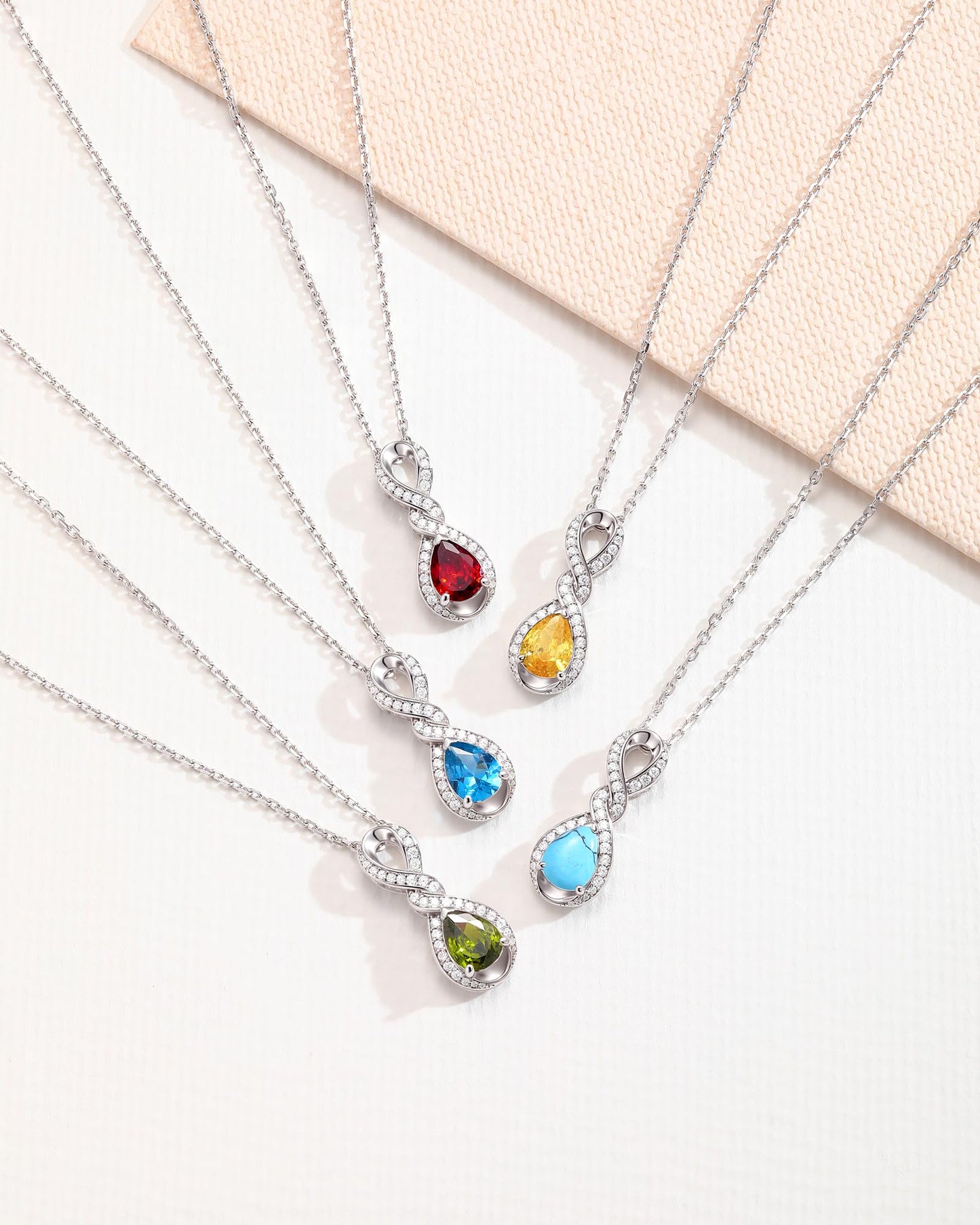 FANCIME Tanzanite Necklace December Birthstone Sterling Silver Dainty Infinity Knot Pendant Necklace Gemstone Fine Jewelry Anniversary Birthday Graduation Mothers Day Gifts for Women Her Mom