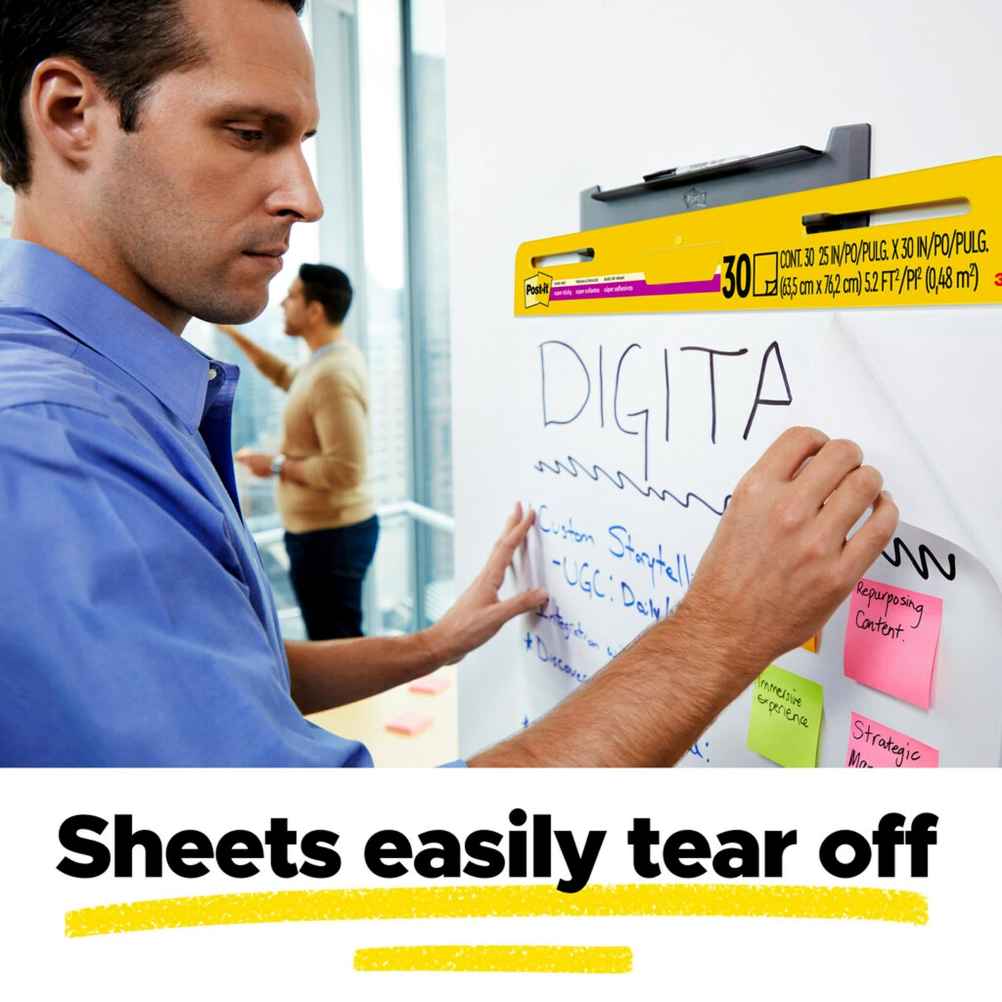 Post-it Super Sticky Easel Pad, 25 in x 30 in, White, 30 Sheets/Pad, 4 Pads/Pack, Great for Virtual Teachers and Students (559 VAD 4PK)