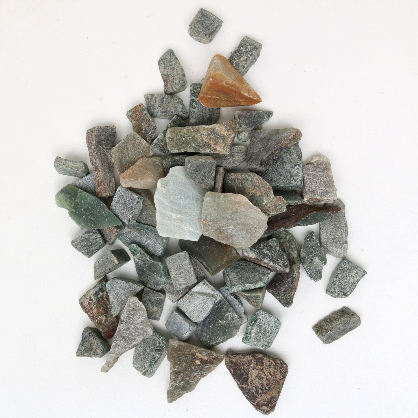 REAL-GEMS Natural Raw Healing Crystals Rough Stones for Tumbling, Cabbing, Polishing, Wire Wrapping, Wicca & Reiki Crystal Healing, Mix Gemstones,7 Chakra (Green Jade)