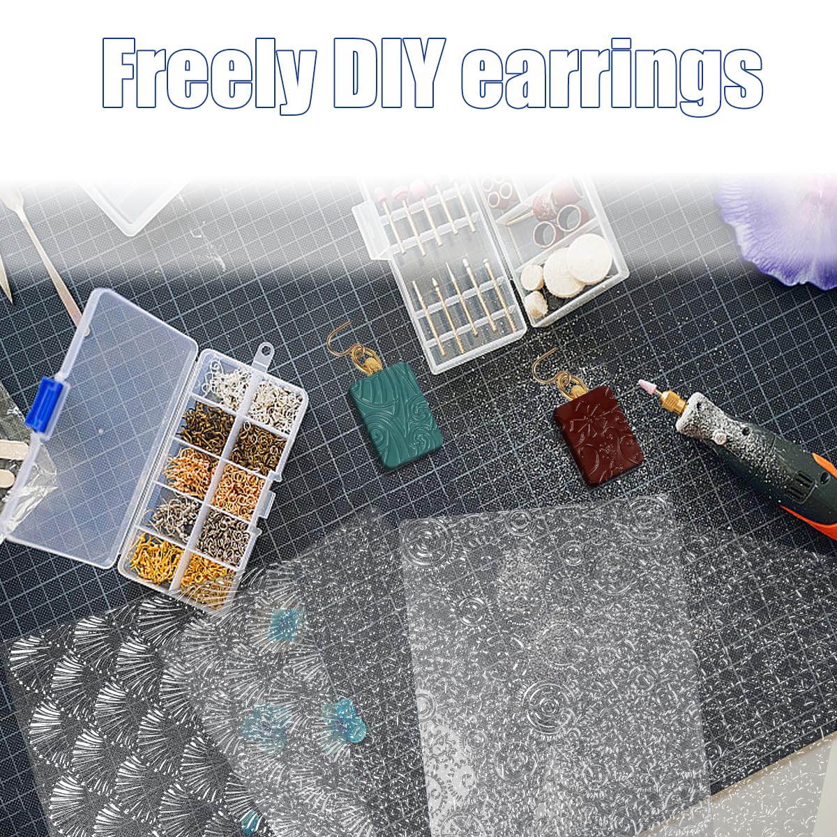 24 Pcs Polymer Clay Texture Sheets Boho Embossing Texture Sheet 17 x 25 Clay Texture Sheets for Pottery Earrings Jewelry Making