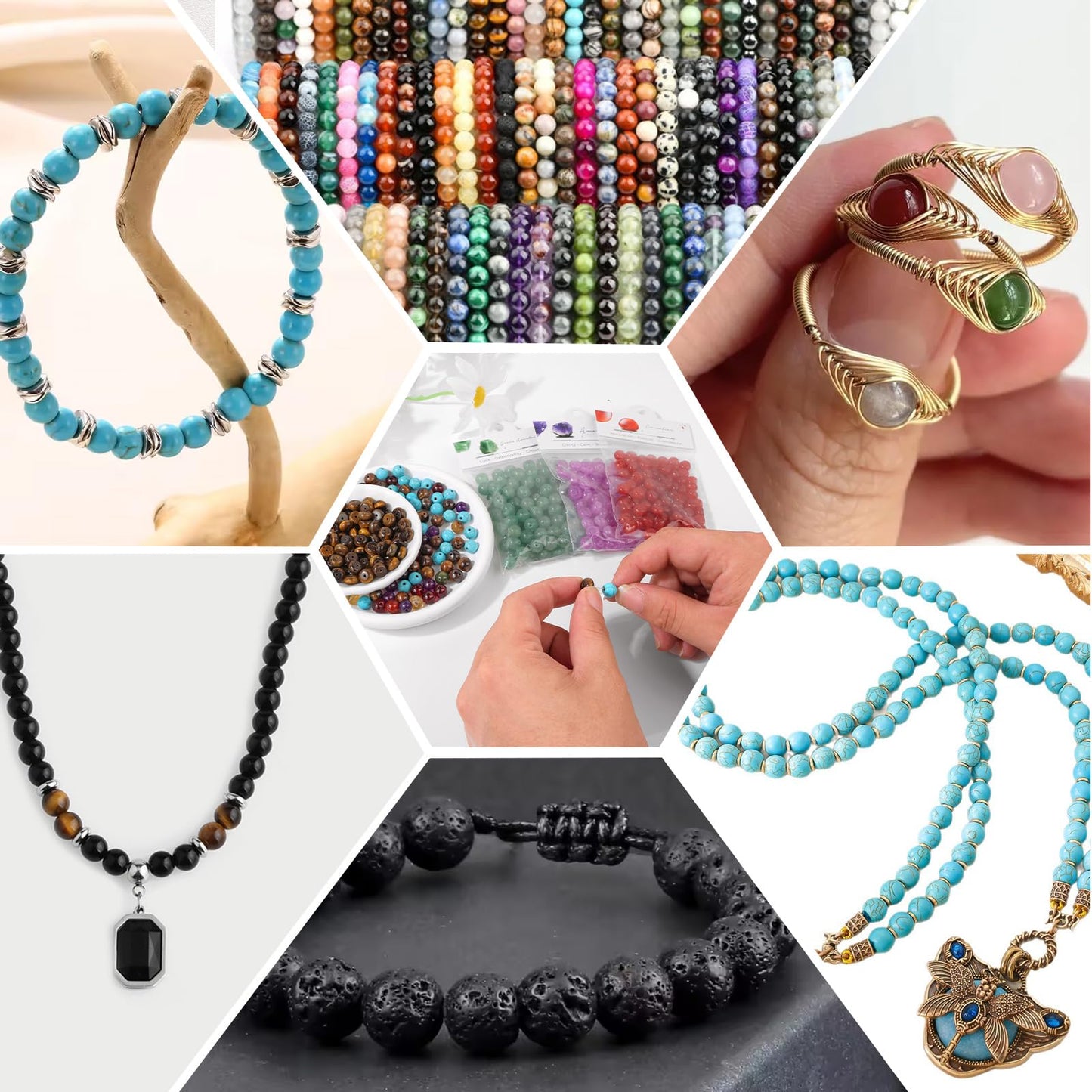 Raicegs 100pcs 8mm Amazonite Beads Natural Gemstone Beads Round Loose Beads for Jewelry Making DIY Bracelets Necklace