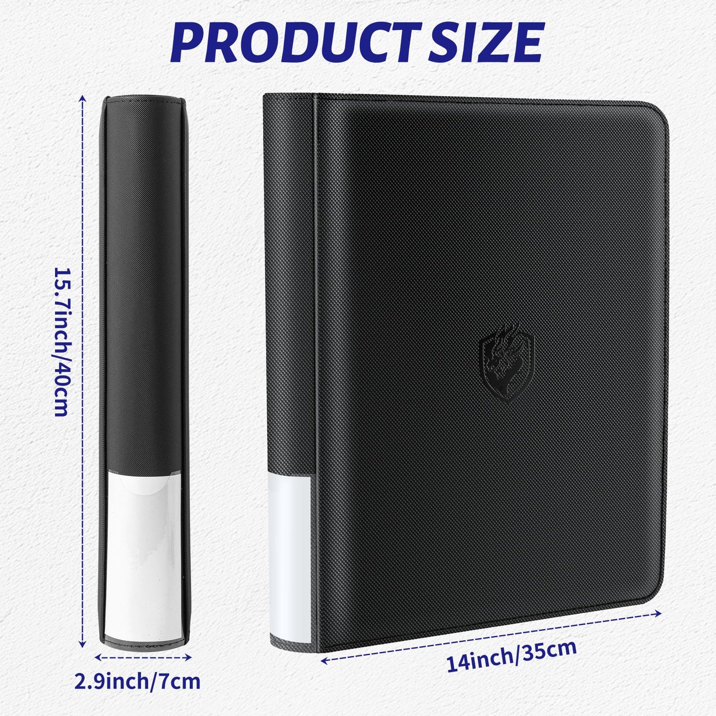TRUGQ Toploader Binder Holds 324 Toploaders - 20 Toploaders|Waterproof PU Leather + Anti-Yellowing PP Inserts | Ridge Tab Sorting Portable top loader binder for cards(For Sports/Game Cards)