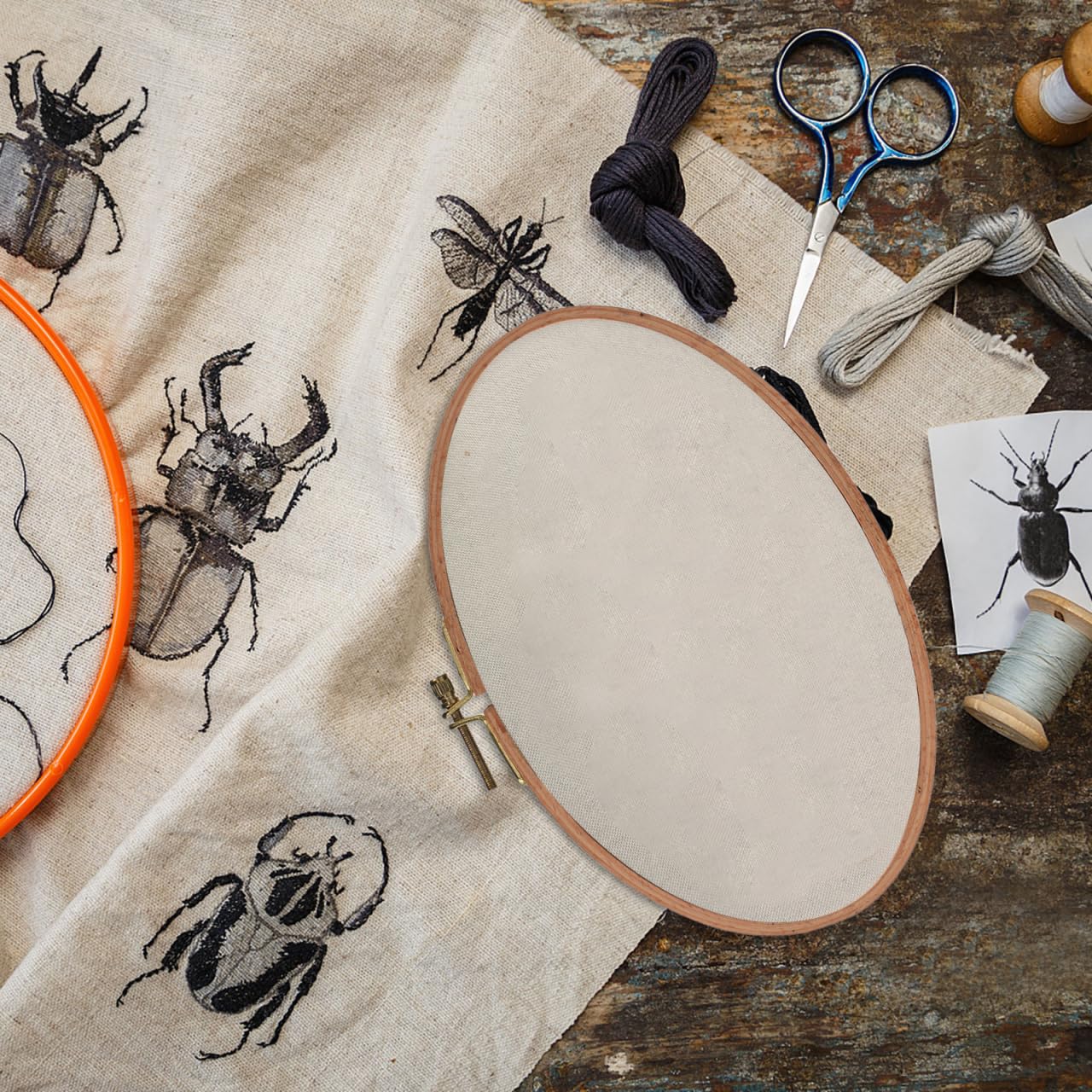 PLAFOPE Oval Wood Embroidery Hoop Large Frame for Cross Stitch and Needlework Spacious Craft for Detailed DIY Quilting and Decorative Home Art Display