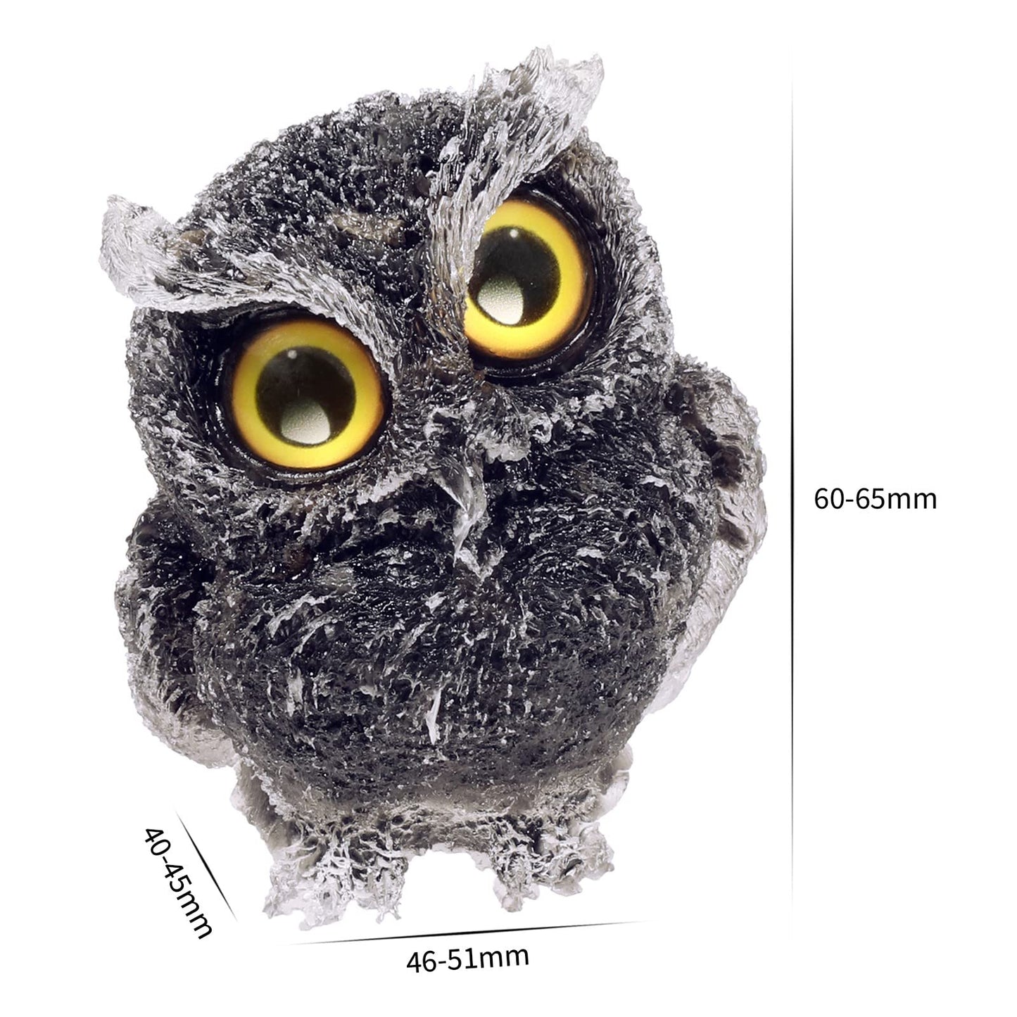 mookaitedecor Black Obsidian Owl Statue Sculpture Stone, Carved Animals Night Owl Figurine Crystal Ornament for Desktop Office Home Decor
