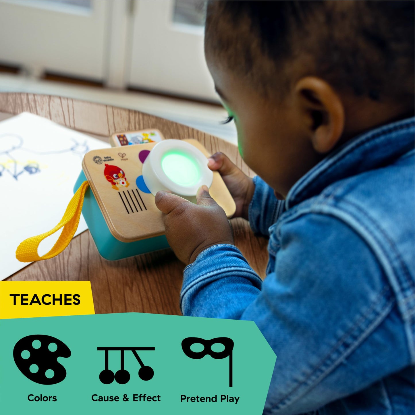 Baby Einstein + Hape Learning Lens Toy Camera for Pretend Play, Ages 6 Months and Up