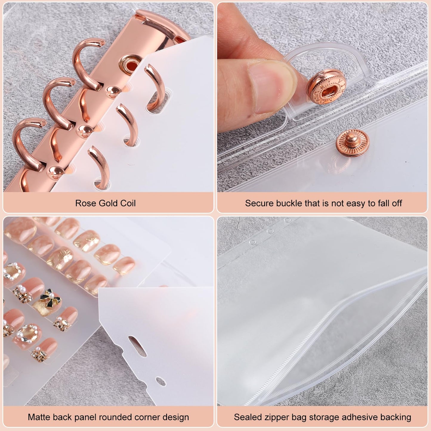 Press On Nail Organizer 40 PCS Clear Empty Press On Nail Storage Press On Nail Packaging for Fake Nail Storage Nail Display Nail Salon Press On Nail Supplies Organizer with Nail Tape