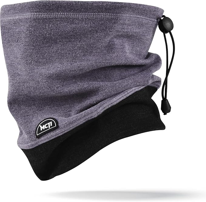MCTi Neck Gaiter Warmer Winter Fleece Scarves Beanie Hat for Skiing Cycling Elastic Closure