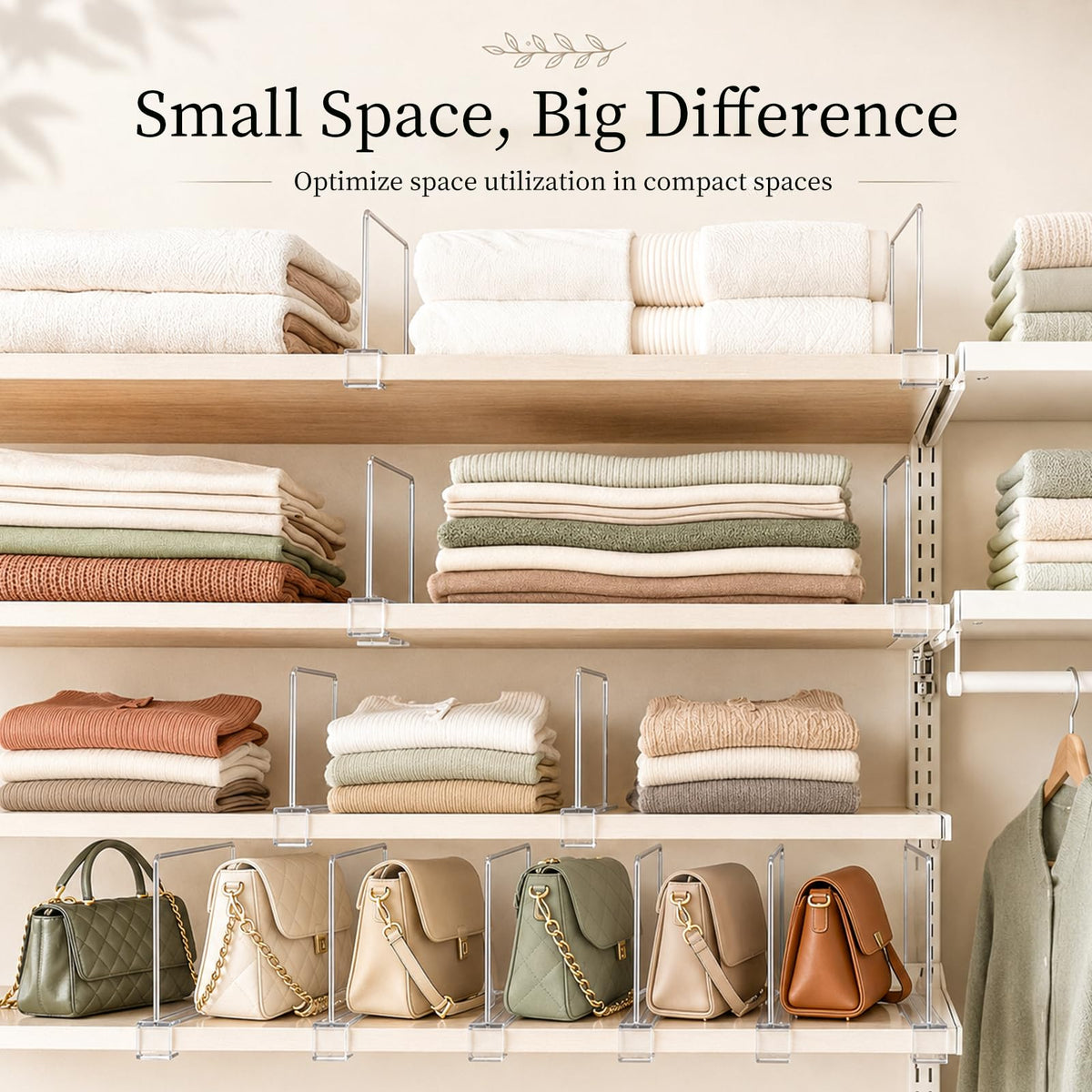Small Shelf Dividers Purse Organizer (4 Count)