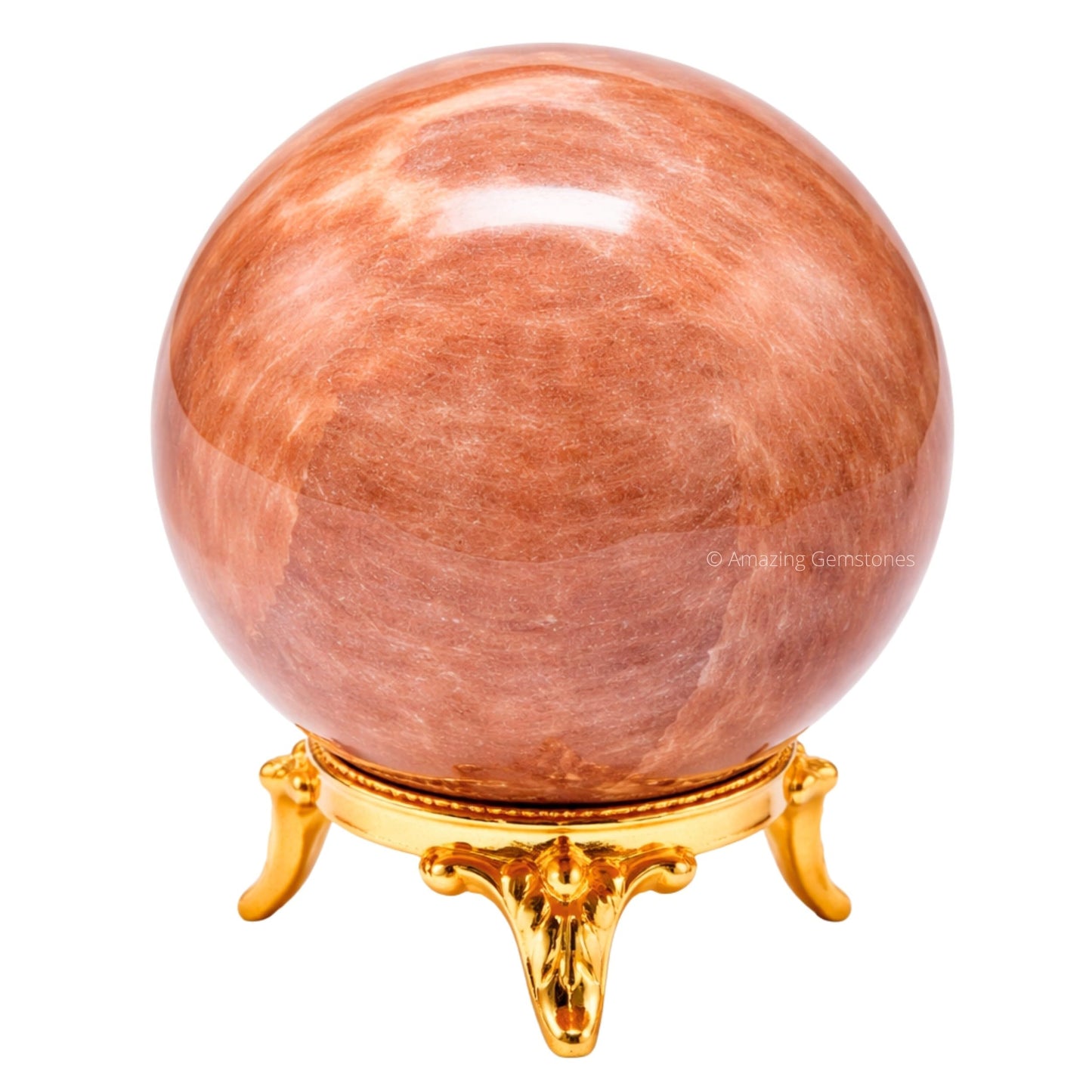 Amazing Gemstone Peach Moonstone Crystal Ball with Stand - 2 Inches Crystal Sphere Meditation Balls for Witchcraft and Decorative Balls